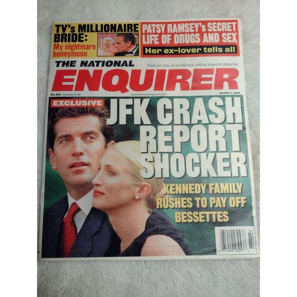 National Enquirer Magazine March 7, 2000 JFK Crash Kennedy Jonbenet Ramsey Celeb - Picture 1 of 6